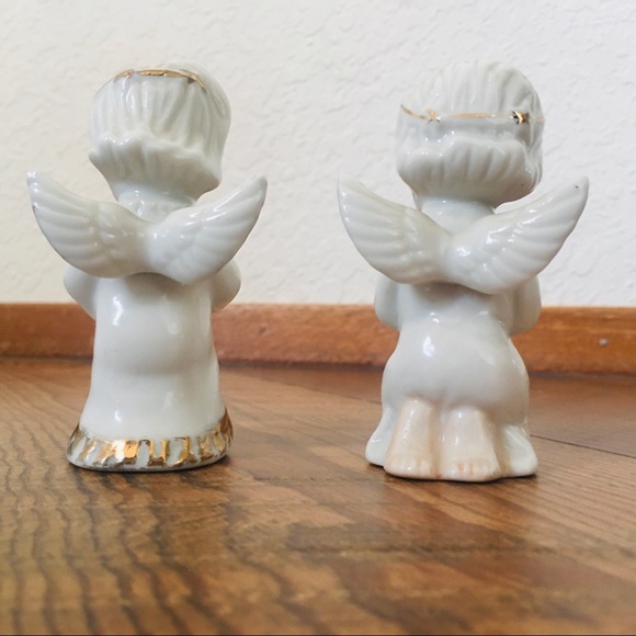 Vintage Porcelain Angel Girl Figurine Pair - Picture 4 of 8